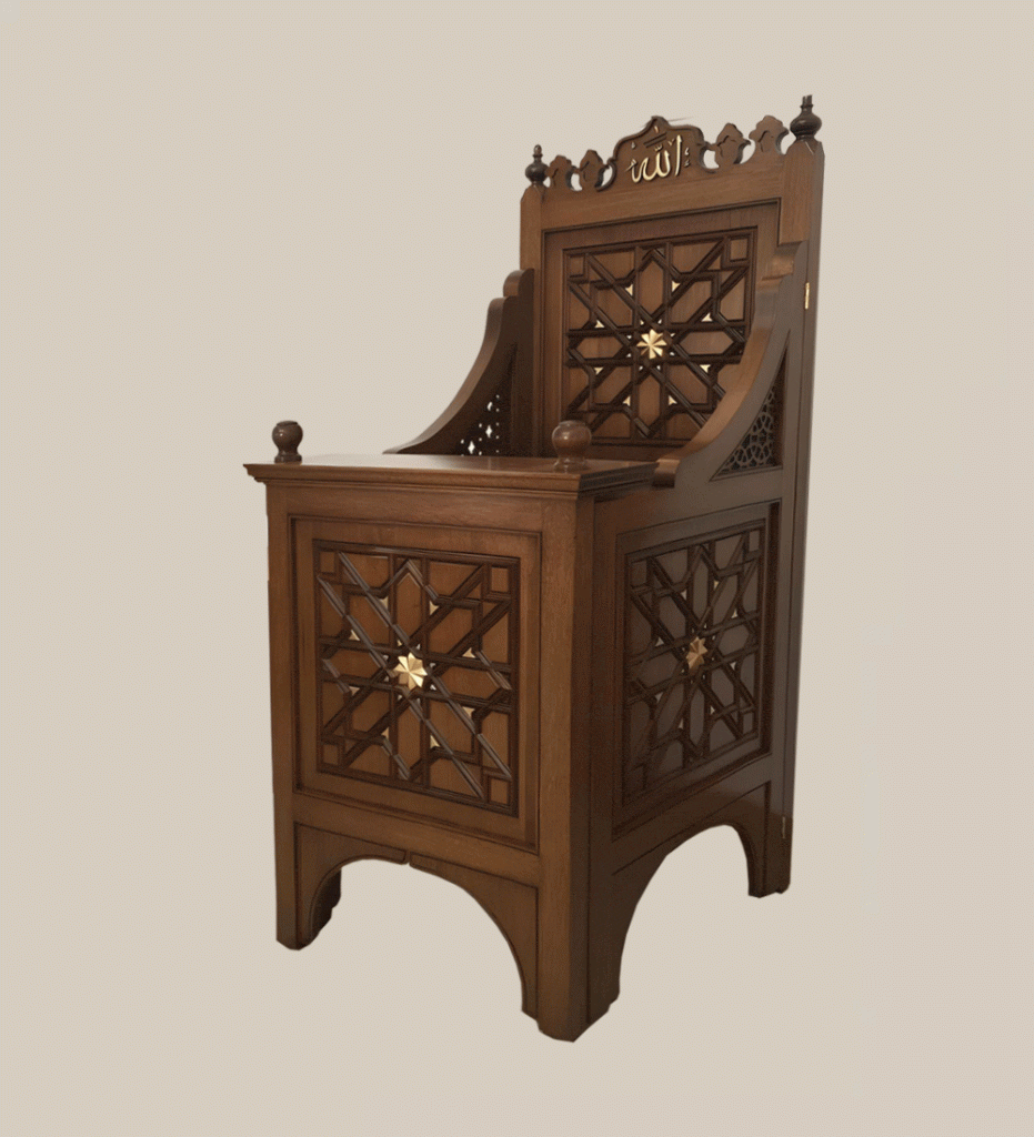 Wooden Mosque Preacher Dais – WD-13 - كرسي إسلامي خشبي - MosqueBuild