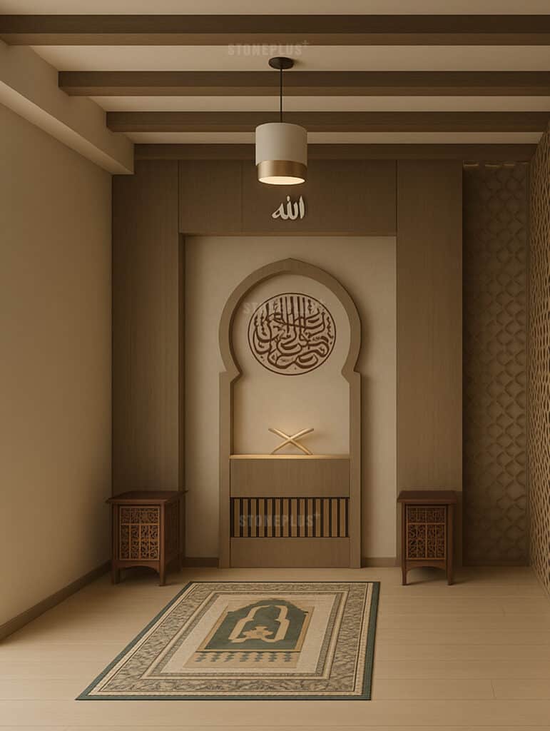 Custom Prayer Room Interior Design – Model PR-0006 - أثاث غرفة الصلاة - MosqueBuild