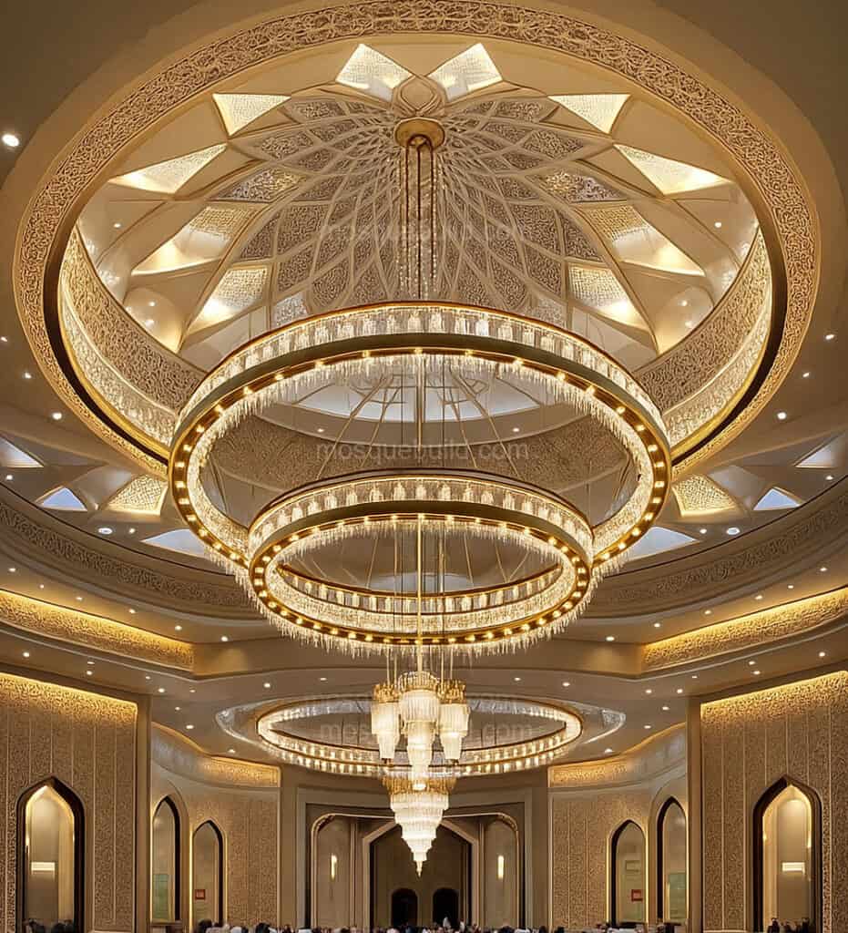Custom Mosque Chandelier – Model CH-0035 - تصميم ثريات مساجد - MosqueBuild