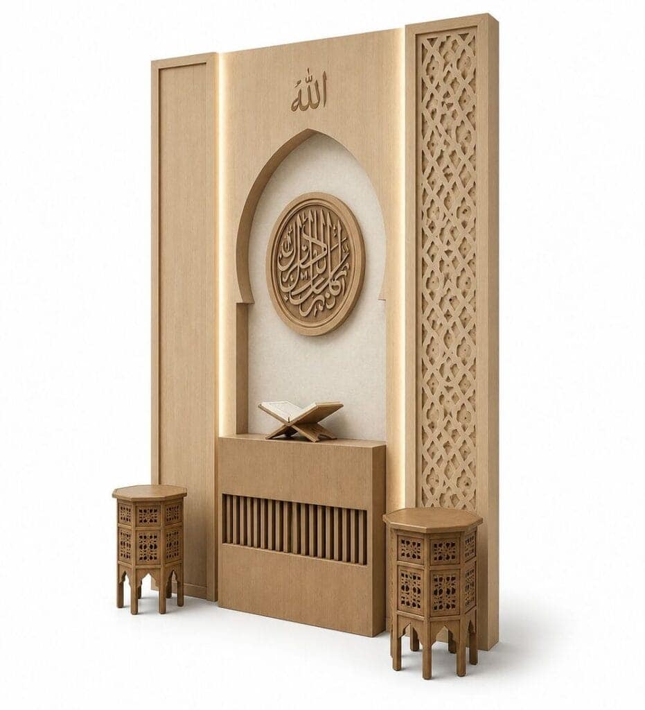 Custom Prayer Room Interior Design – Model PR-0004 - تكلفة تجهيز مصلى - MosqueBuild