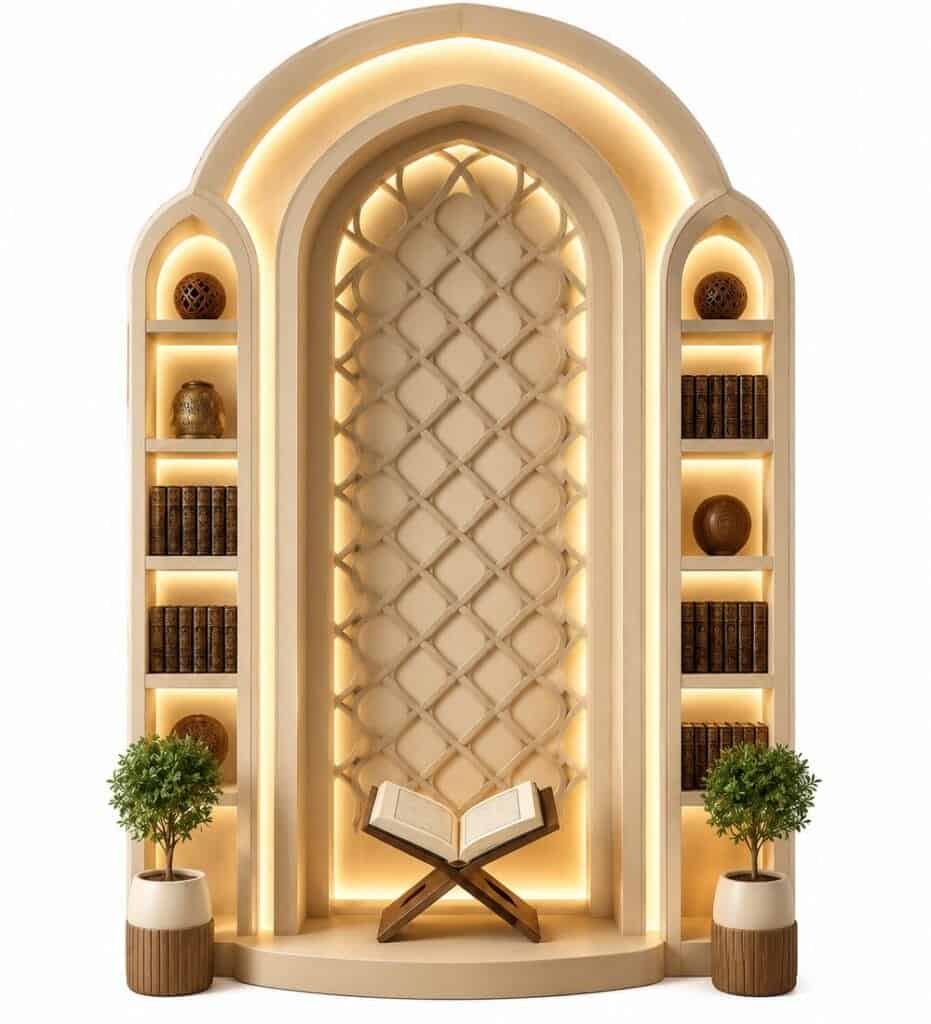 Custom Prayer Room Interior Design – Model PR-0011 - تصميم مصلى حسب المساحة - MosqueBuild