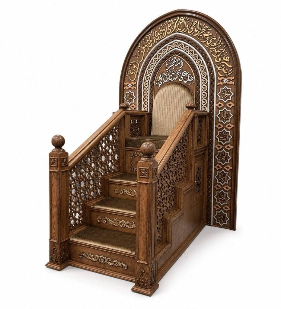 Luxury Mosque Khutbah Platform - منبر خشب طبيعي - MosqueBuild