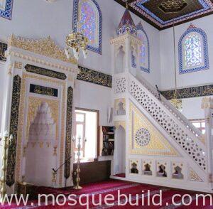 mosque marble mihrab and minbar