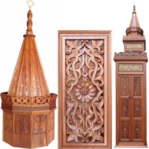 mosque wooden minbar door