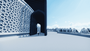 Islamic Center Project (1200 People Capacity) - 034 Mosque Design Project – mosque chandelier detail view 14