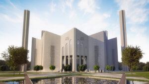 Symmetric Mosque Design Project (300 People Capacity) - 029 – mosque chandelier detail view 3