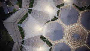 Symmetric Mosque Design Project (300 People Capacity) - 029 – mosque chandelier detail view 1