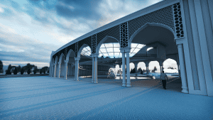Islamic Center Project (1200 People Capacity) - 034 Mosque Design Project – mosque chandelier detail view 1