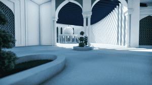 Islamic Center Project (1200 People Capacity) - 034 Mosque Design Project – mosque chandelier detail view 9