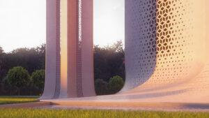 Symmetric Mosque Design Project (300 People Capacity) - 029 – mosque chandelier detail view 4