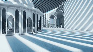 Islamic Center Project (1200 People Capacity) - 034 Mosque Design Project – mosque chandelier detail view 13