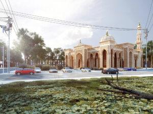 Seljuk Style Mosque Design Project (400 People Capacity) - 022 – mosque chandelier detail view 2