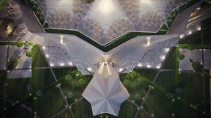 Symmetric Mosque Design Project (300 People Capacity) - 029 – mosque chandelier detail view 6