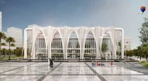 Waterfall Mosque Design Project (400 People Capacity) - 053 – mosque chandelier detail view 4