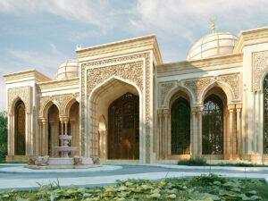 Seljuk Style Mosque Design Project (400 People Capacity) - 022 – mosque chandelier detail view 3