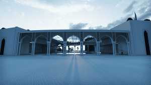 Islamic Center Project (1200 People Capacity) - 034 Mosque Design Project – mosque chandelier detail view 16