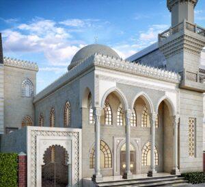 Small Mosque Design Project (100 People Capacity) - 025 – mosque chandelier detail view 1