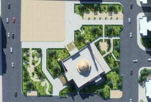LandColor Mosque Design Project (200 People Capacity) - 059 – mosque chandelier detail view 2