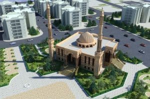 LandColor Mosque Design Project (200 People Capacity) - 059 – mosque chandelier detail view 4