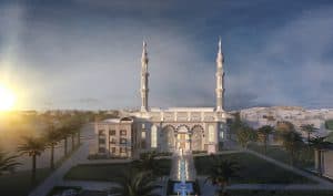 Arched Mosque Design Project (200 People Capacity) - 055 – mosque chandelier detail view 1