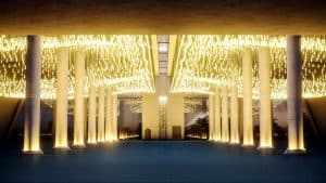 Esthetic Mosque Design Project (800 People Capacity) - 056 – mosque chandelier detail view 6