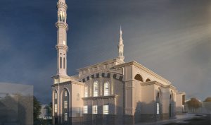 Arched Mosque Design Project (200 People Capacity) - 055 – mosque chandelier detail view 2