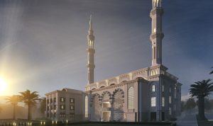 Arched Mosque Design Project (200 People Capacity) - 055 – mosque chandelier detail view 3
