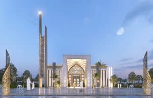 Peace Mosque Design Project (200 People Capacity) - 061 – mosque chandelier detail view 4