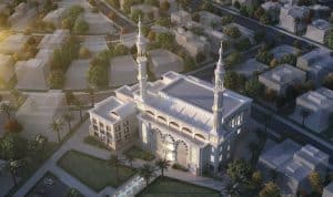Arched Mosque Design Project (200 People Capacity) - 055 – mosque chandelier detail view 5