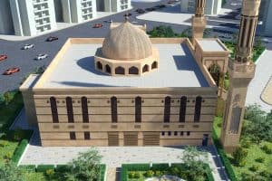 LandColor Mosque Design Project (200 People Capacity) - 059 – mosque chandelier detail view 5
