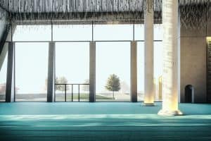Esthetic Mosque Design Project (800 People Capacity) - 056 – mosque chandelier detail view 16