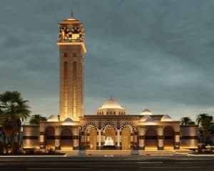 Illuminated Mosque Design Project (500 People Capacity) - 065 – mosque chandelier detail view 2