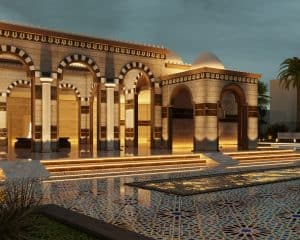 Illuminated Mosque Design Project (500 People Capacity) - 065 – mosque chandelier detail view 1
