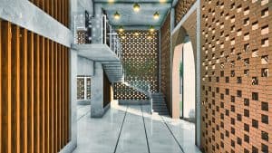 Grey Mosque Design Project (100 People Capacity) - 070 – mosque chandelier detail view 2