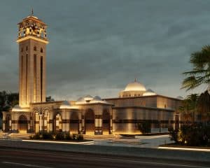 Illuminated Mosque Design Project (500 People Capacity) - 065 – mosque chandelier detail view 3