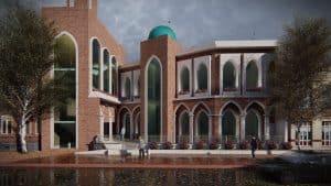 Red Brick Mosque Design Project (400 People Capacity) - 069 – mosque chandelier detail view 5