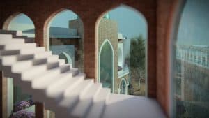 Red Brick Mosque Design Project (400 People Capacity) - 069 – mosque chandelier detail view 6