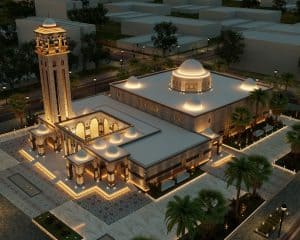 Illuminated Mosque Design Project (500 People Capacity) - 065 – mosque chandelier detail view 4