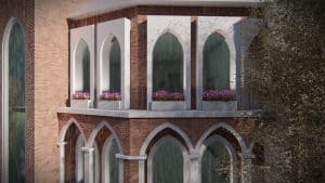 Red Brick Mosque Design Project (400 People Capacity) - 069 – mosque chandelier detail view 8