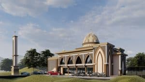 Village Mosque Design Project (100 People Capacity) - 071 – mosque chandelier detail view 1