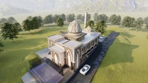 Village Mosque Design Project (100 People Capacity) - 071 – mosque chandelier detail view 2