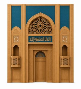 Large Marble Mosque Mihrab – wooden mosque mihrab detail view 2