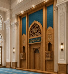 Large Marble Mosque Mihrab – wooden mosque mihrab detail view 4