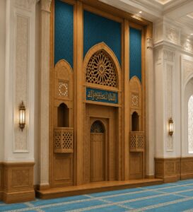 Large Marble Mosque Mihrab – wooden mosque mihrab detail view 5