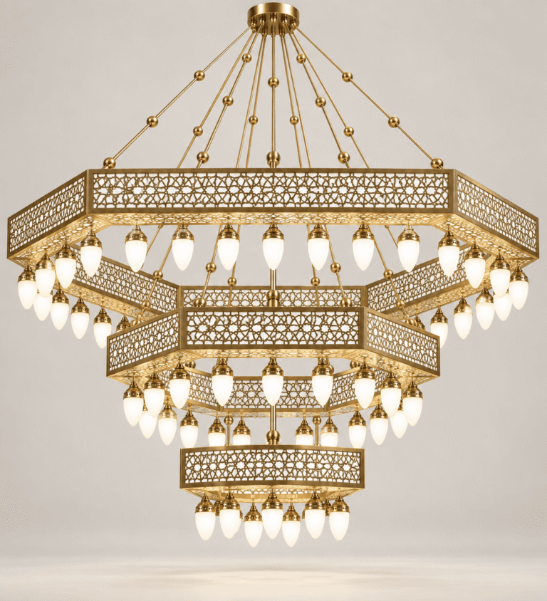 Modern Custom Mosque Chandelier – Model CH-0003 – detail view 1