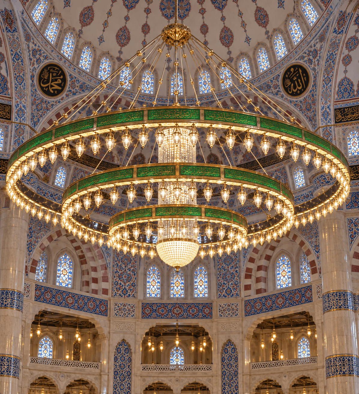 ChatGPT Image 6 Eyl 2026 21_22_36 (3) Emerald Heritage Crystal Mosque Chandelier – Model CH-0015