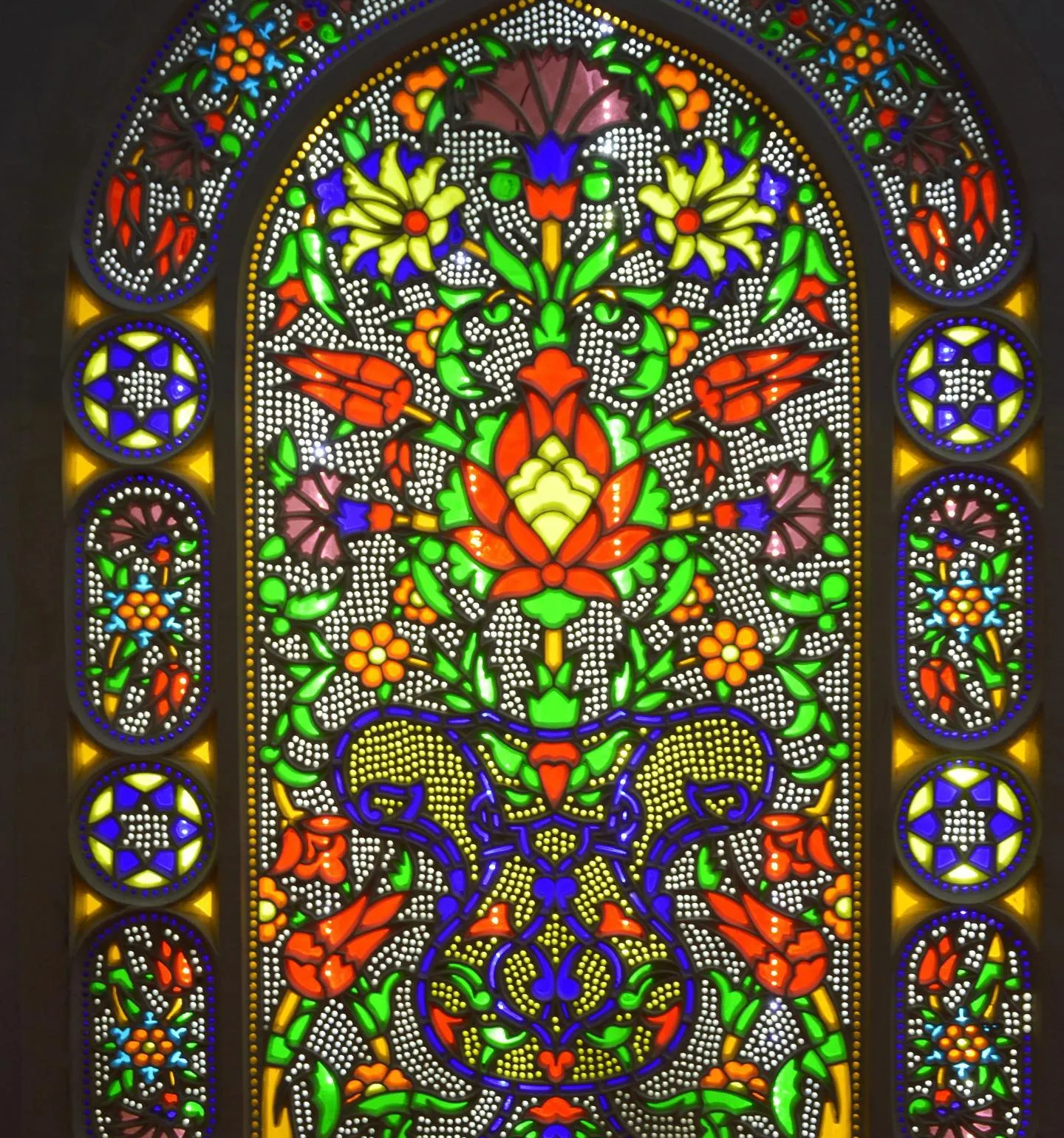 Mosque Stained Glass Window (SGW-25) - Mosque Building