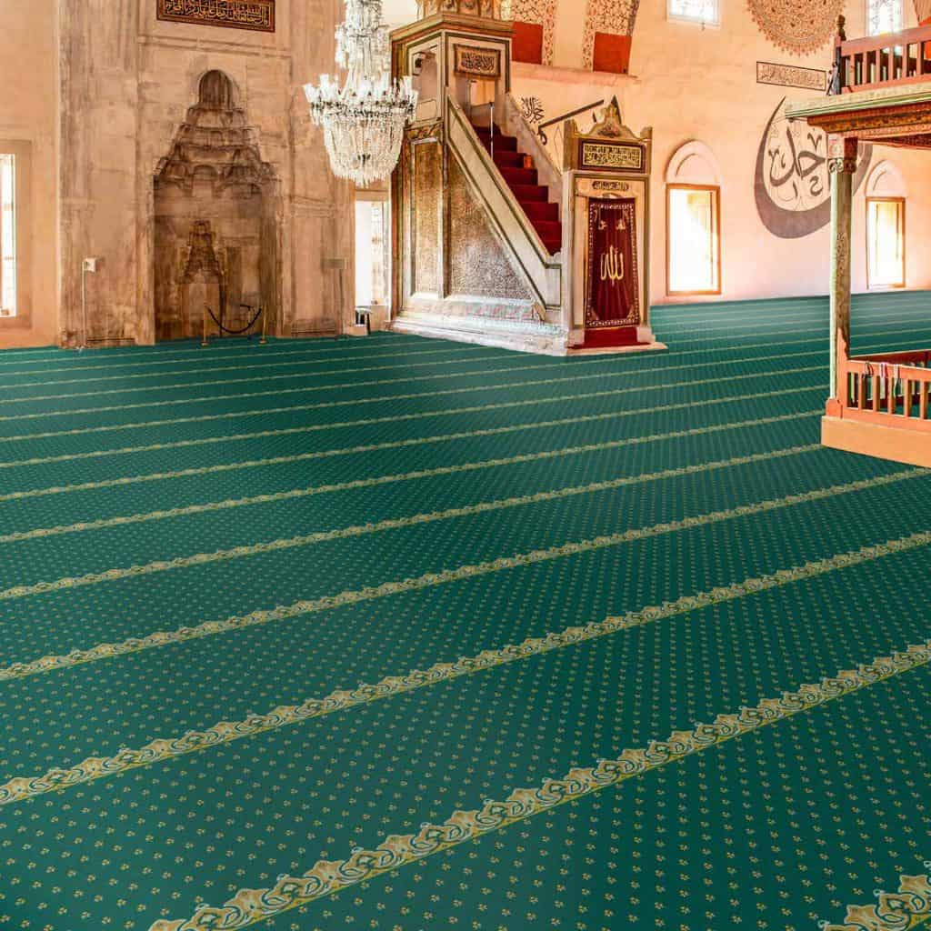 Prayer-Row Mosque Carpet – PMC-03 – custom wooden mosque mihrab