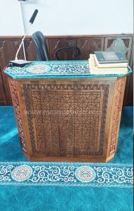 Wooden Mosque Preacher Dais – Model WDS-0008 – wooden mosque mihrab detail view 2