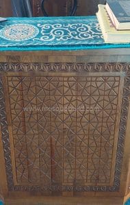 Wooden Mosque Preacher Dais – Model WDS-0008 – wooden mosque mihrab detail view 4